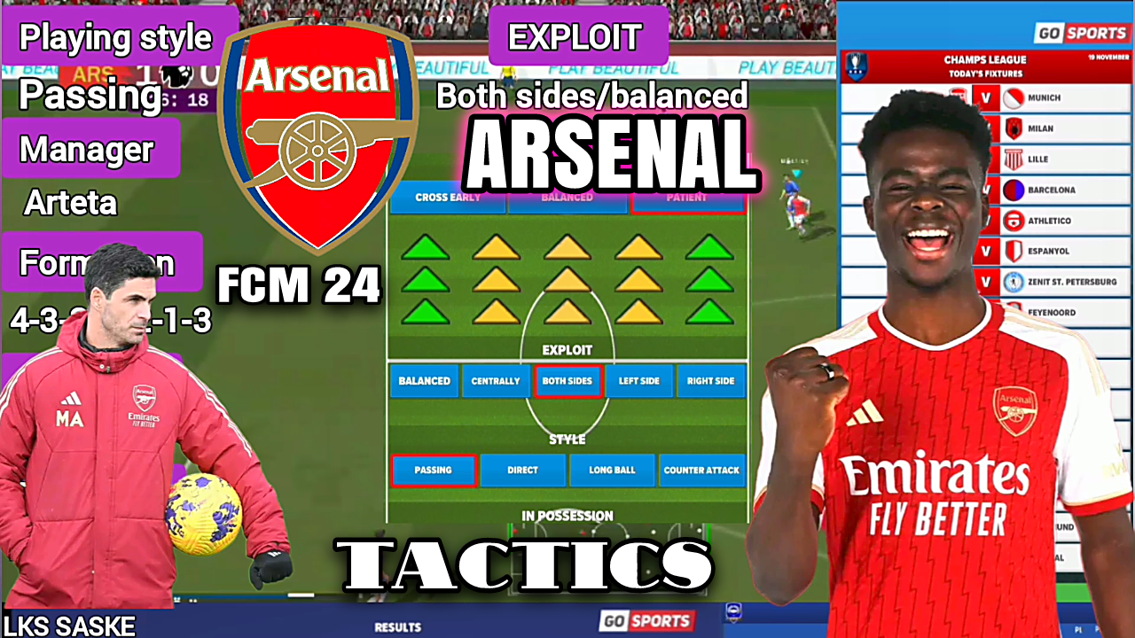 Arsenal Tactics FCM 24